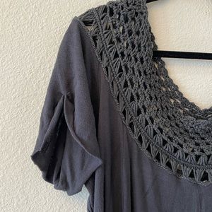 Free People Crochet Shirt